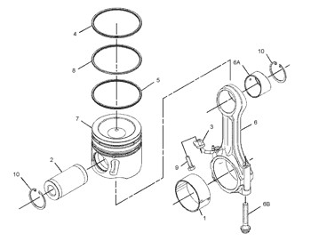 1R-9709 Ring 1R9709 Piston Assy 3066T/Std/S6Kt Engine 238-2735 Cylinder Liner 2382735 Pin