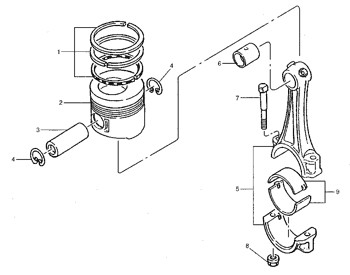 178-6546 Engine 9T6857 Pump Group Piston Cylinder Liner 1786546 Piston Ring 9T-6857