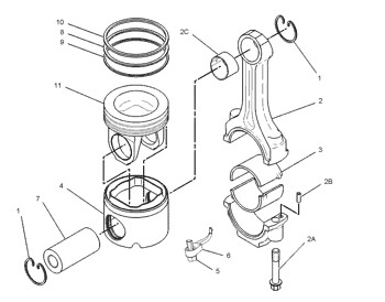 9N5403P Body Piston W/Pin Cylinder Liner 225-0115 Engine 9N-5403 Ring 2250115 Crown A