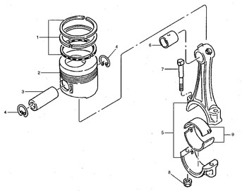 9Y7212P Body Piston W/Pin Cylinder Liner 5I-7537 Engine 9Y7-212P Ring 5I7537 Piston B